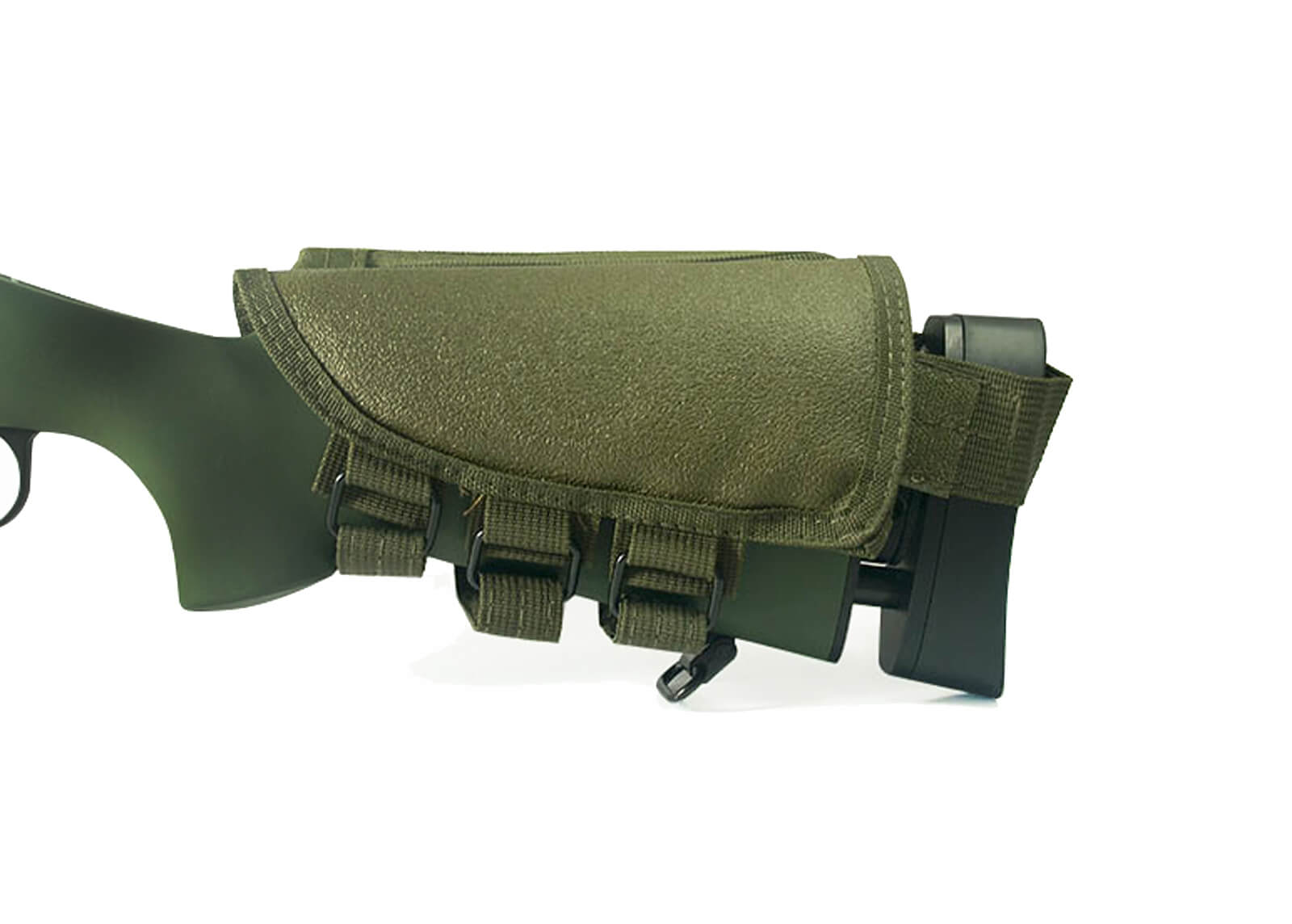 Rifle Stock Ammo Pouch with Cheek Leather Pad (BLK) Modify Airsoft