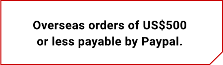 Orders of 500 dollars or less payable by Paypal 500 dollars or less payable by Paypal