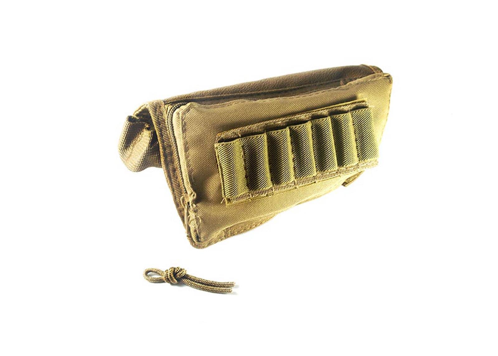 Rifle Stock Ammo Pouch with Cheek Leather Pad (TAN) - Modify Airsoft Accessories Rifle Stock Ammo Pouch with Cheek Leather Pad (TAN) - Modify Airsoft Accessories