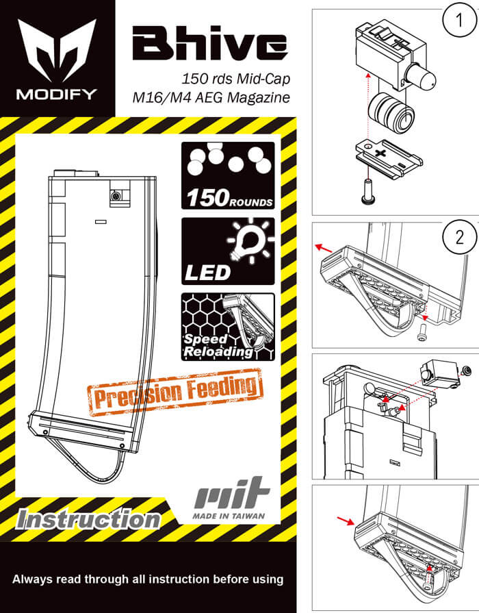 Modify Bhive 150 Round M4 Tracer Magazine (Tan) Box of 5
